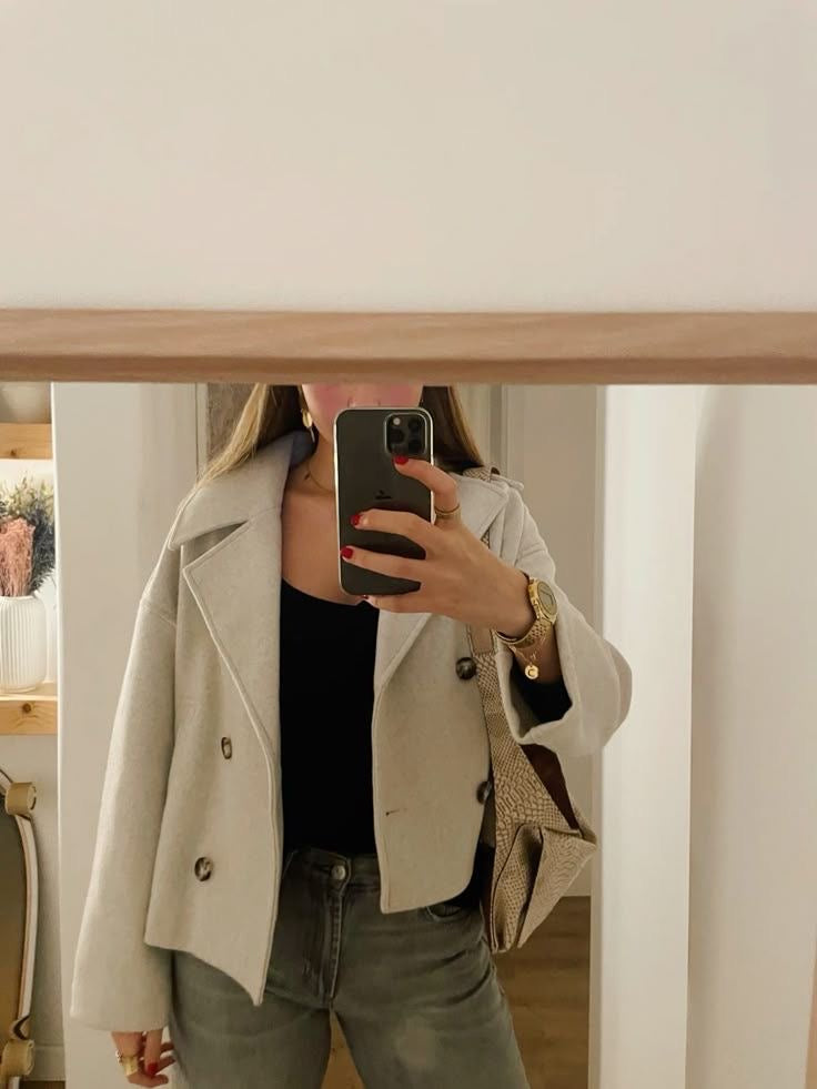 Wool Blend Double-Breasted Trench Coat | Maya