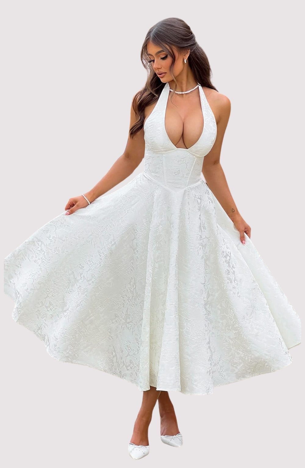 Esmeralda | Halter Sleeveless Midi Dress (Buy 1, Get 1 Free)