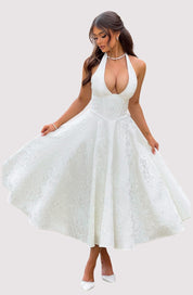 Esmeralda | Halter Sleeveless Midi Dress (Buy 1, Get 1 Free)