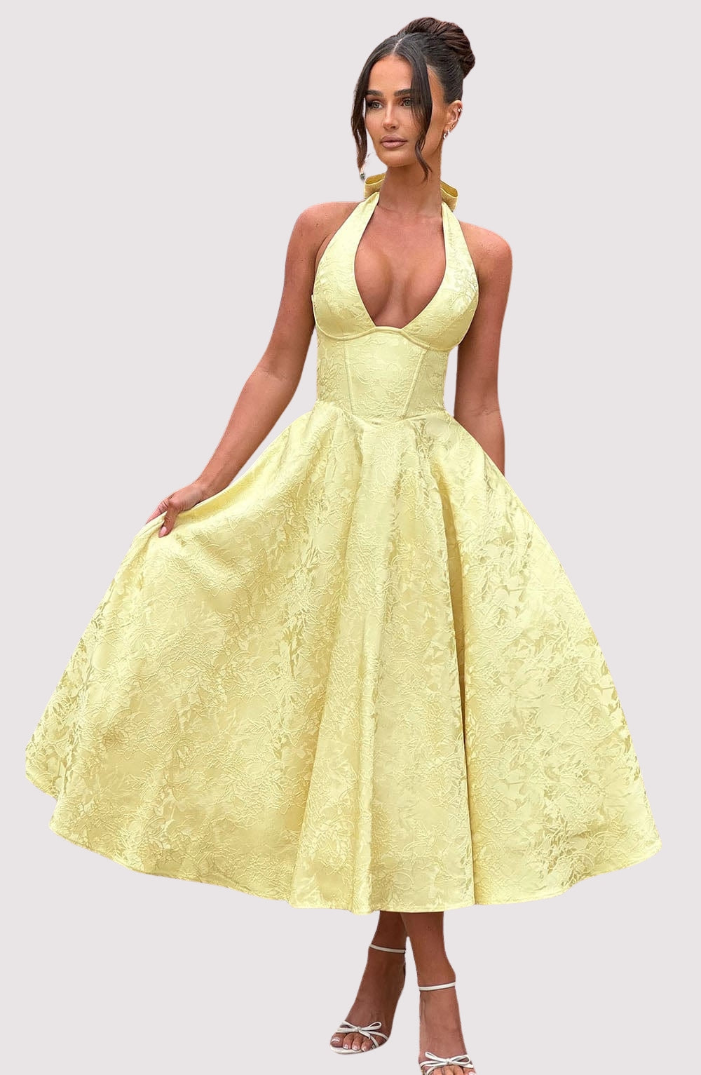 Esmeralda | Halter Sleeveless Midi Dress (Buy 1, Get 1 Free)