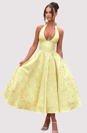 Esmeralda | Halter Sleeveless Midi Dress (Buy 1, Get 1 Free)