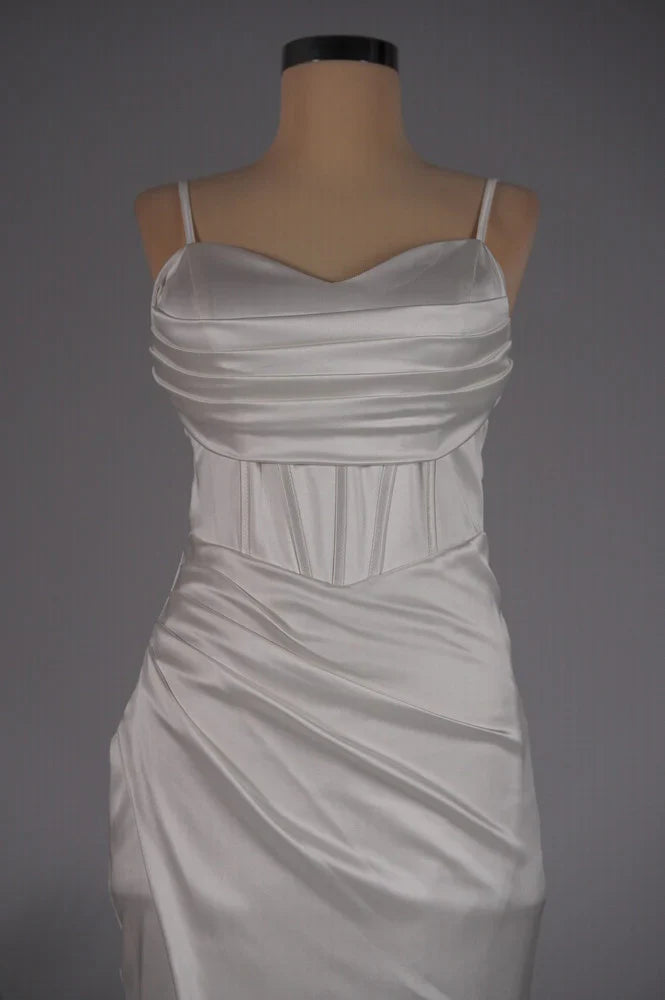 Bella | Satin Corset Slit Gown