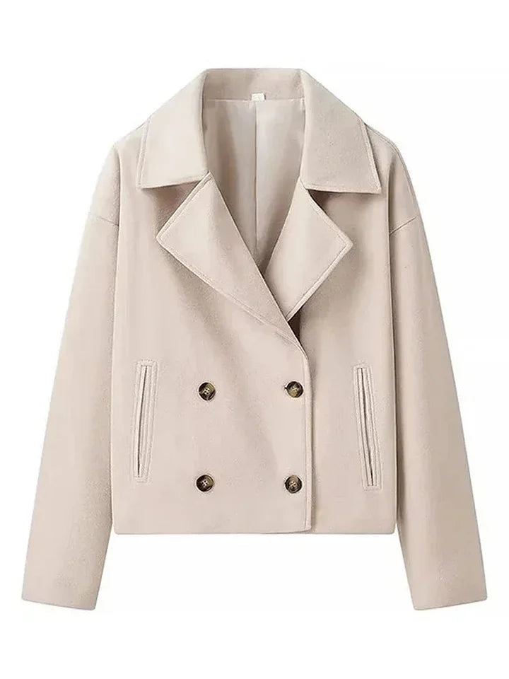 Wool Blend Double-Breasted Trench Coat | Maya