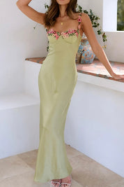 Lia | Floral Satin Maxi Dress