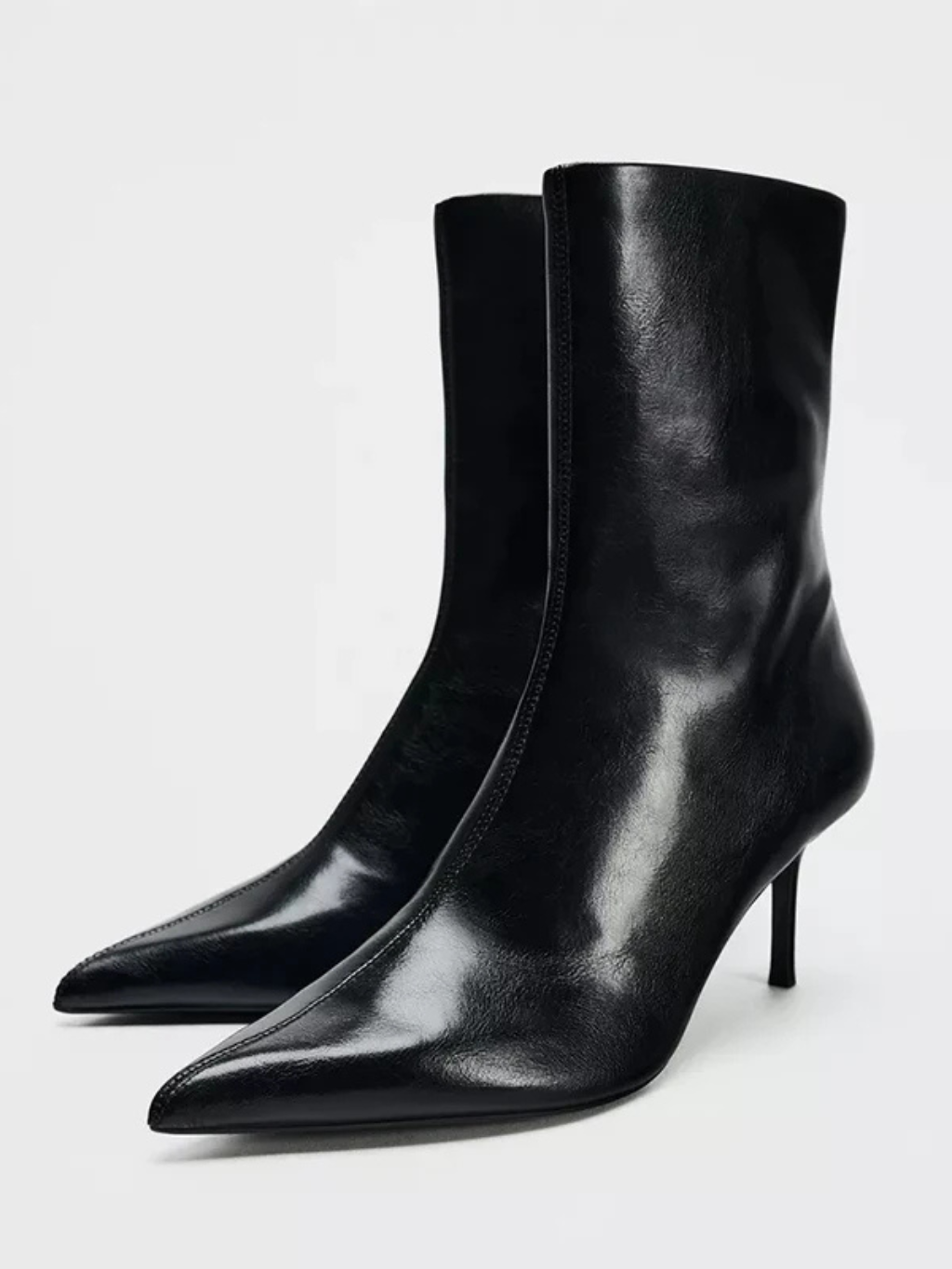 Crick | Women’s Black Pointed-Toe Heeled Ankle Boots