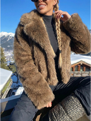 Kataleya | Cropped Oversized Faux Fur Coat