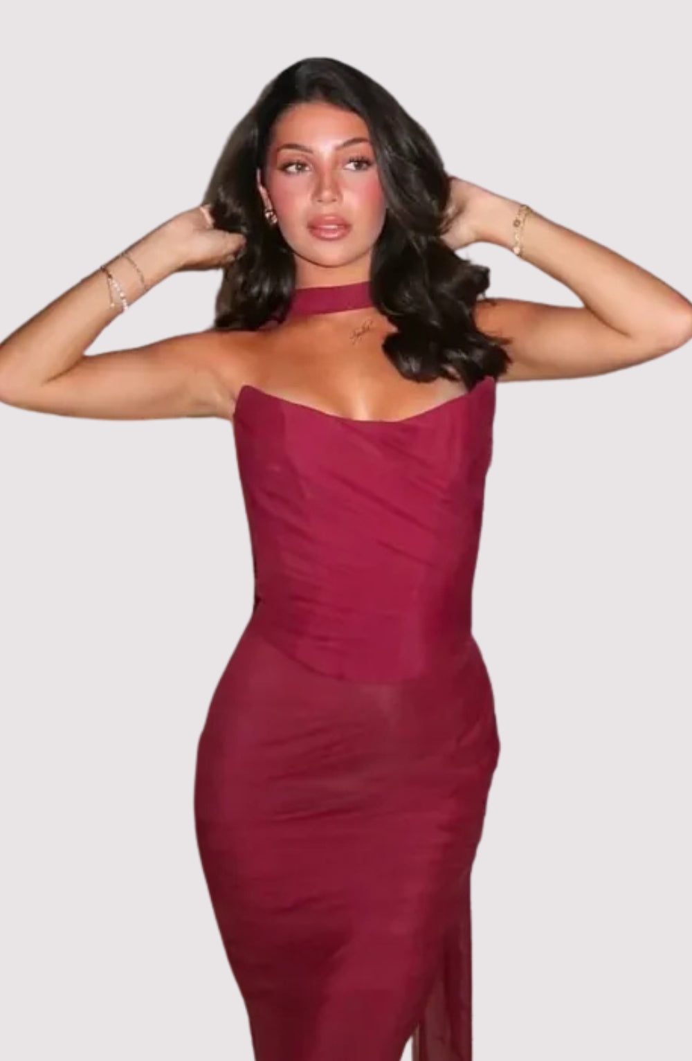 Aniyah | Strapless Bodycon Maxi Dress