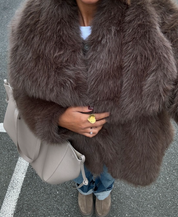 Kataleya | Cropped Oversized Faux Fur Coat
