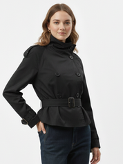 Trench-coat à col montant et ceinture | Isabelle