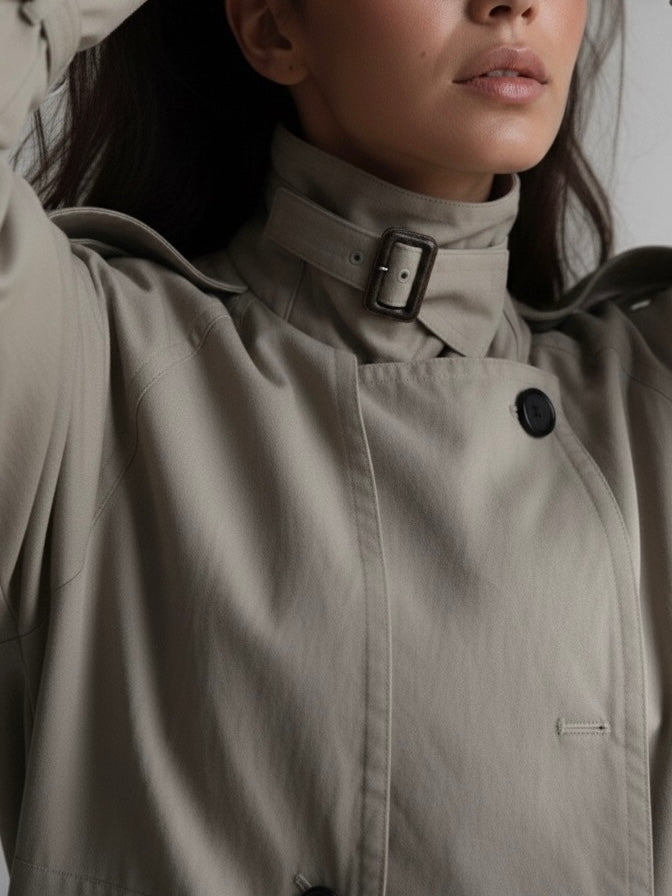 Alice | Oversized High-Neck Trench Jacket