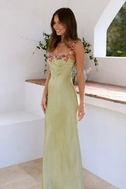 Lia | Floral Satin Maxi Dress