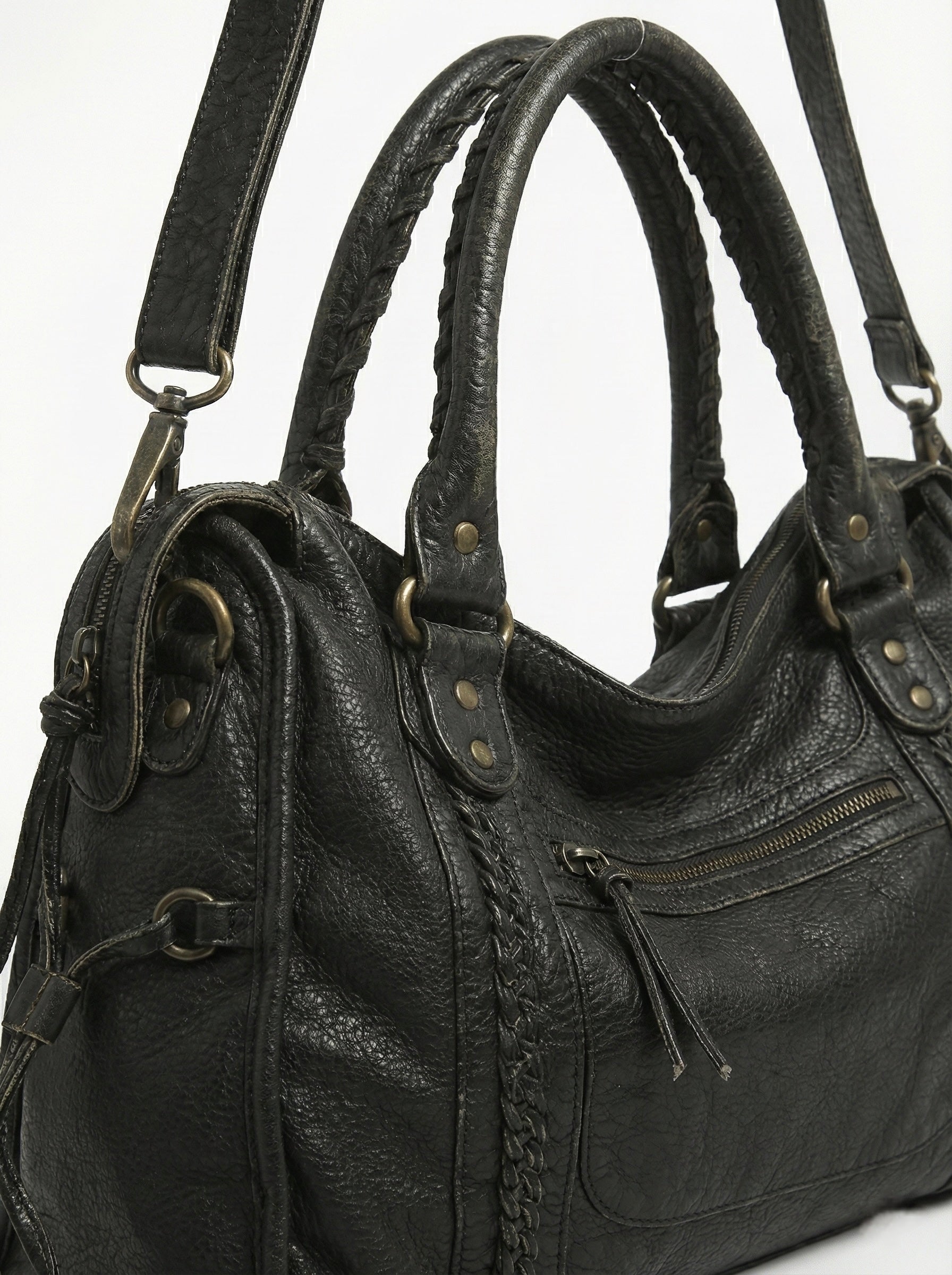 Arabell | Vintage Faux Leather Structured Tote Bag