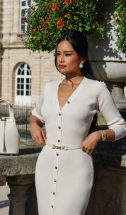 Darcy | Knitted V-Neck Midi Dress