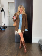 Women's Oversized Brown Trenchcoat with Wide Lapel | Ideal for Autumn/Winter