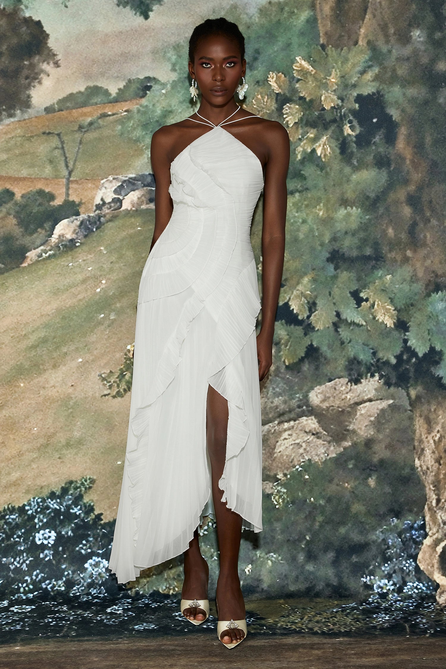 Luna | Robe longue à volants cascade