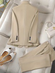 Ensemble blazer à revers crantés pour femme