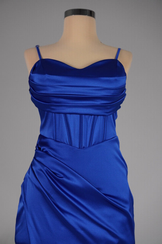 Bella | Satin Corset Slit Gown