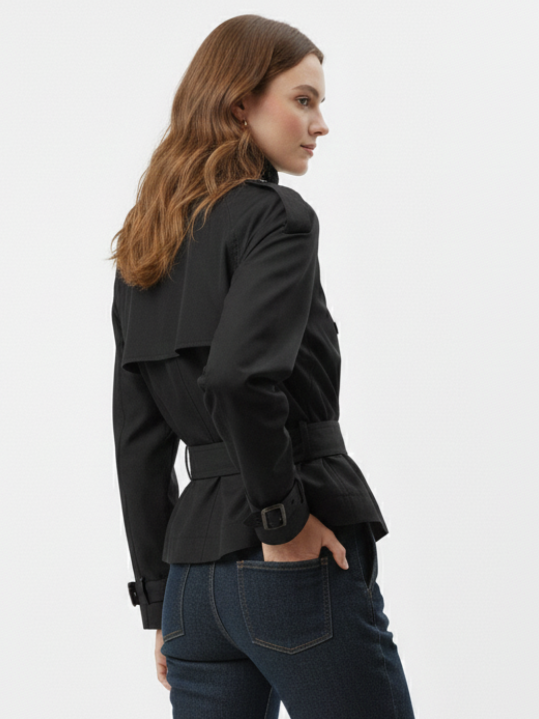 Trench-coat à col montant et ceinture | Isabelle