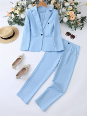 Ensemble blazer à revers crantés pour femme