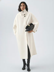 Amaya | Elegant High-Neck Long Coat