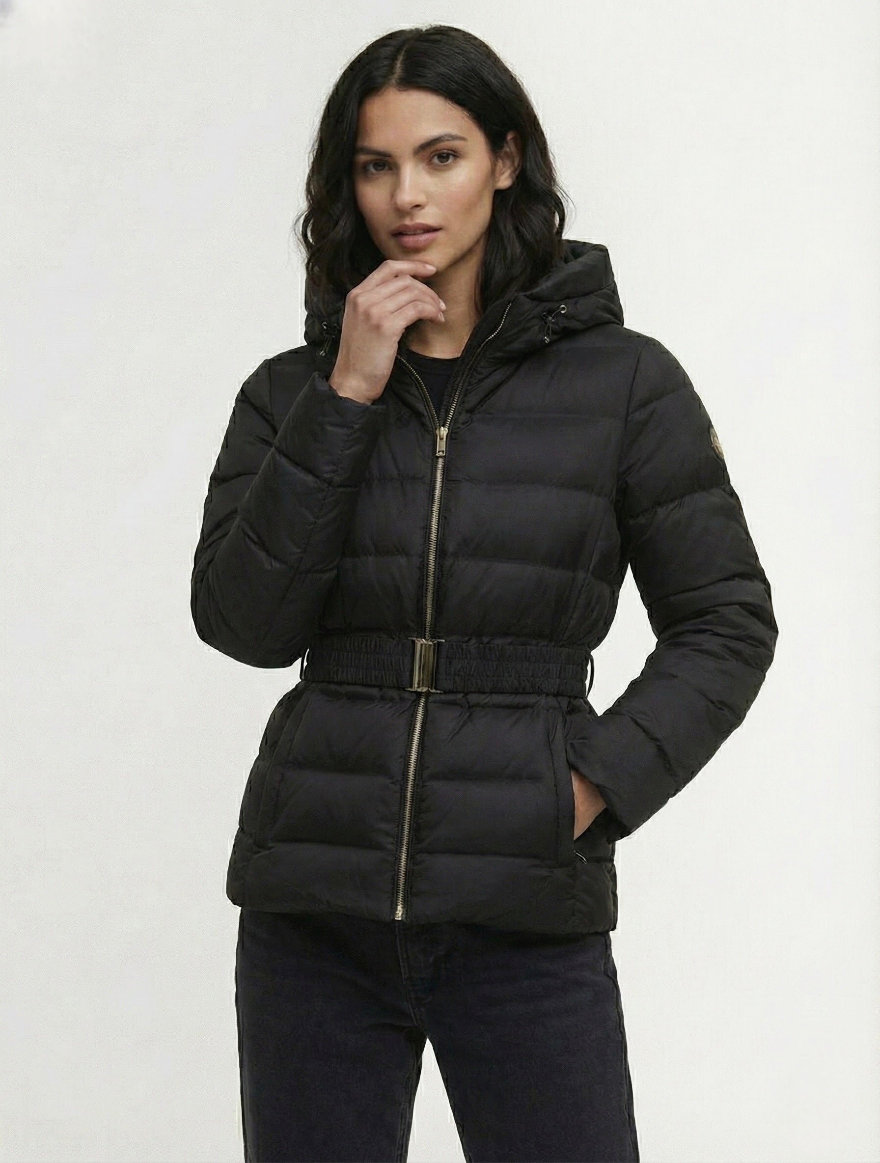Eleanor | Hooded Puffer Jacket with Belt