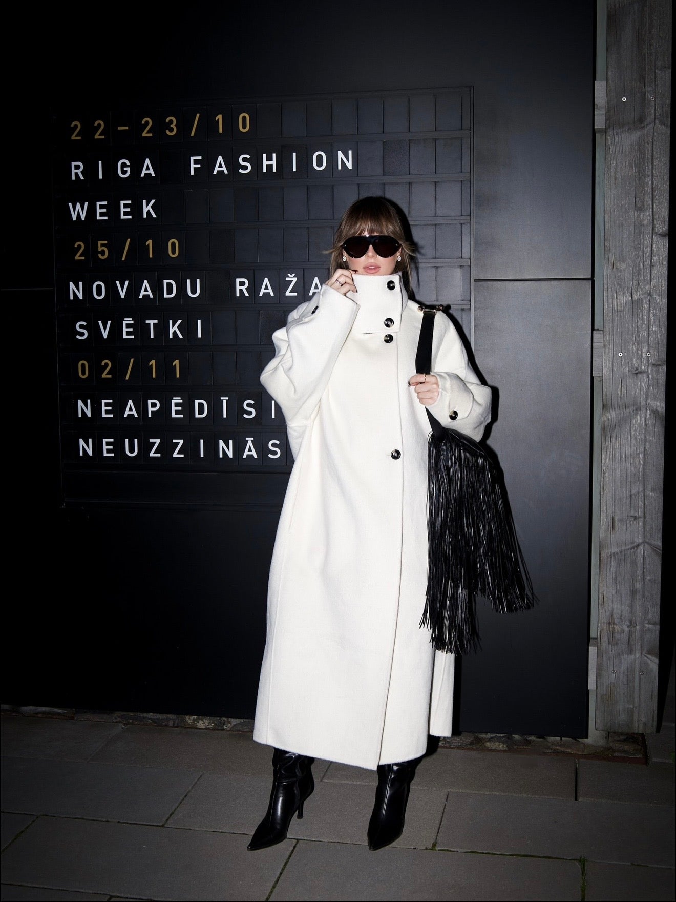 Amaya | Elegant High-Neck Long Coat