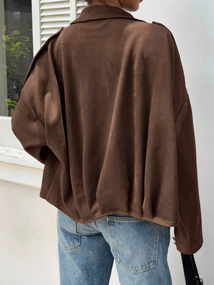 Lara | Suede Bomber Jacket