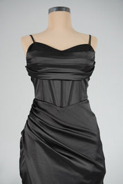 Bella | Satin Corset Slit Gown