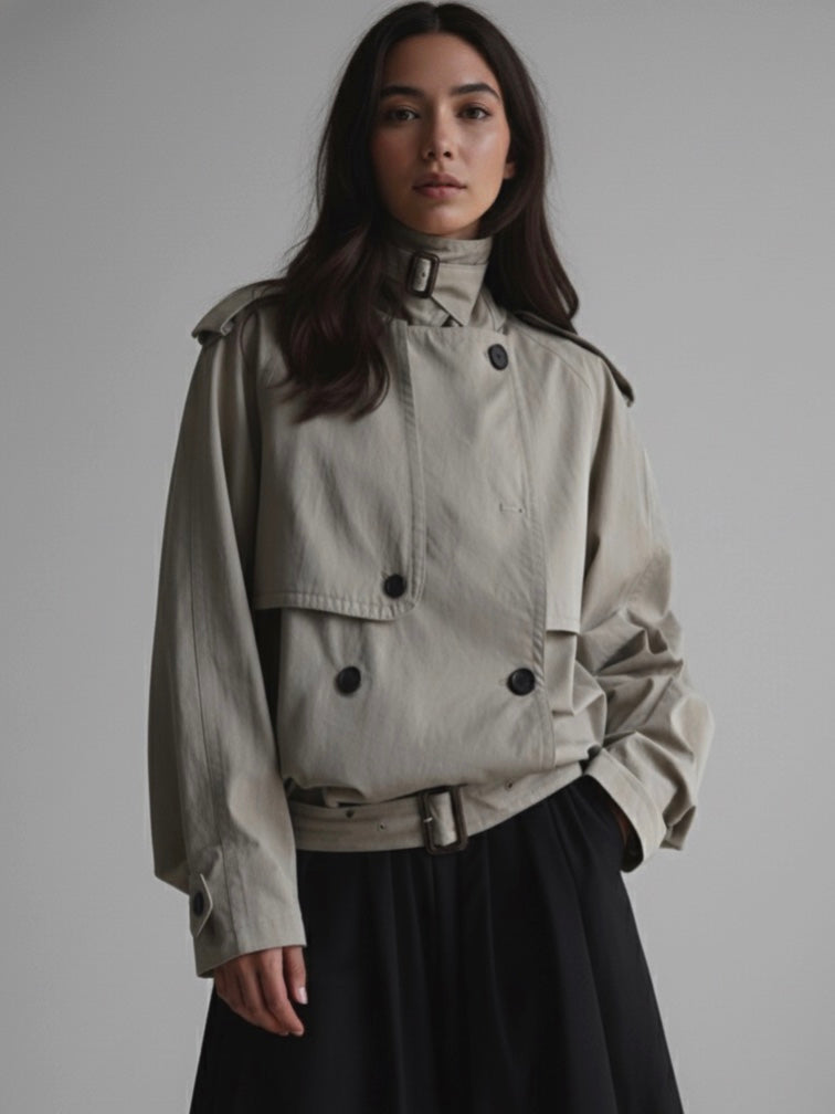 Alice | Oversized High-Neck Trench Jacket
