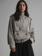 Alice | Oversized High-Neck Trench Jacket