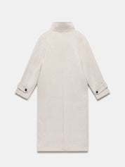 Amaya | Elegant High-Neck Long Coat