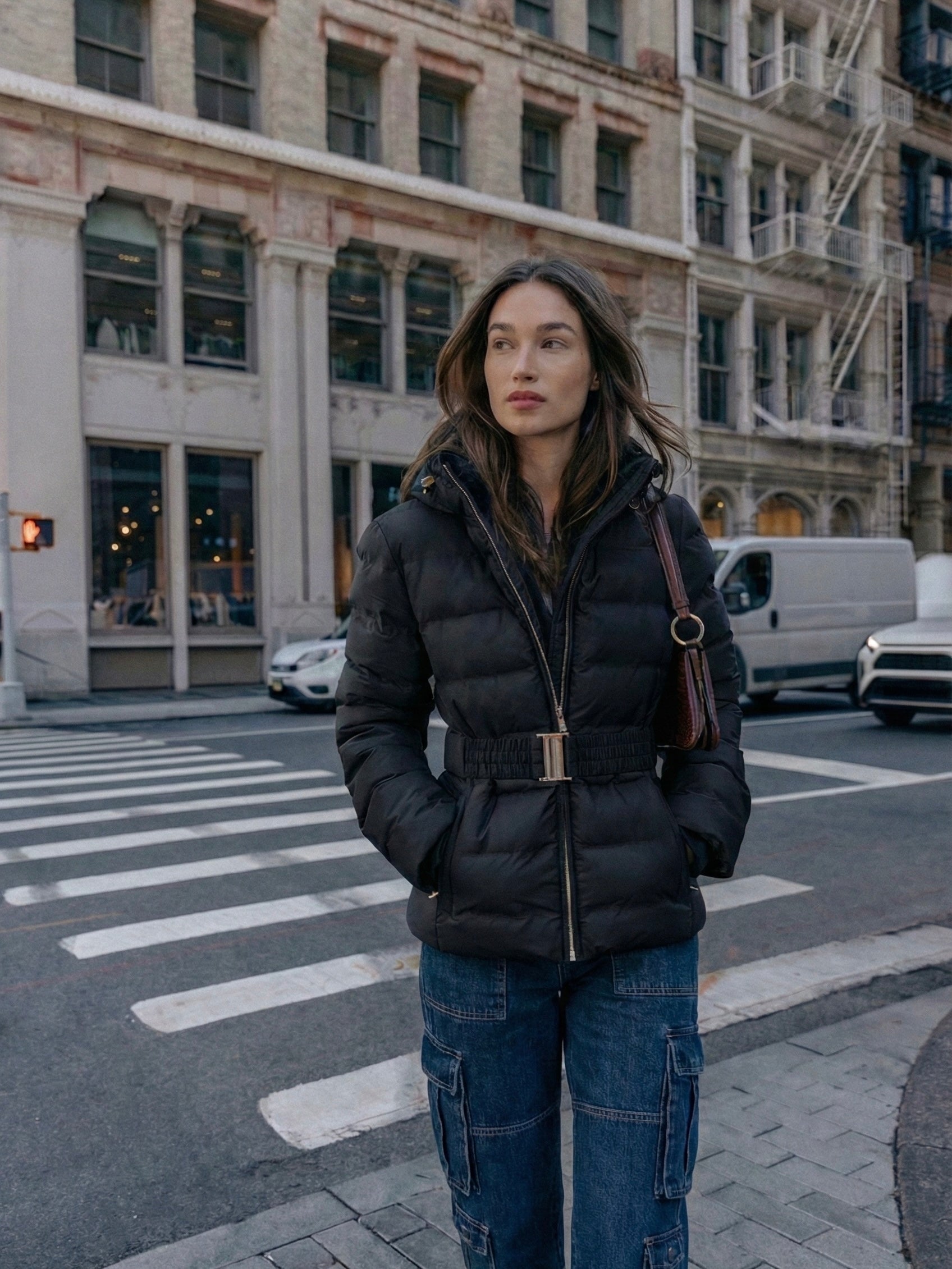 Eleanor | Hooded Puffer Jacket with Belt