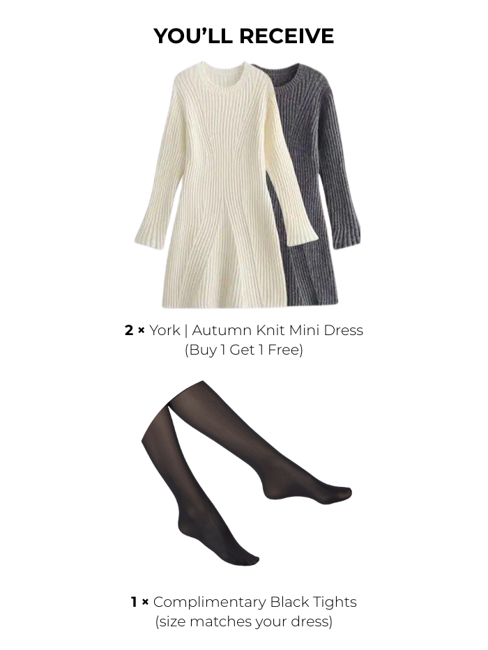 York | Autumn Sweater Mini Dress (Buy 1 Get 1 Free + Free Black Tights HORUS York | Autumn Sweater Mini Dress (Buy 1 Get 1 Free + Free Black Tights HORUS