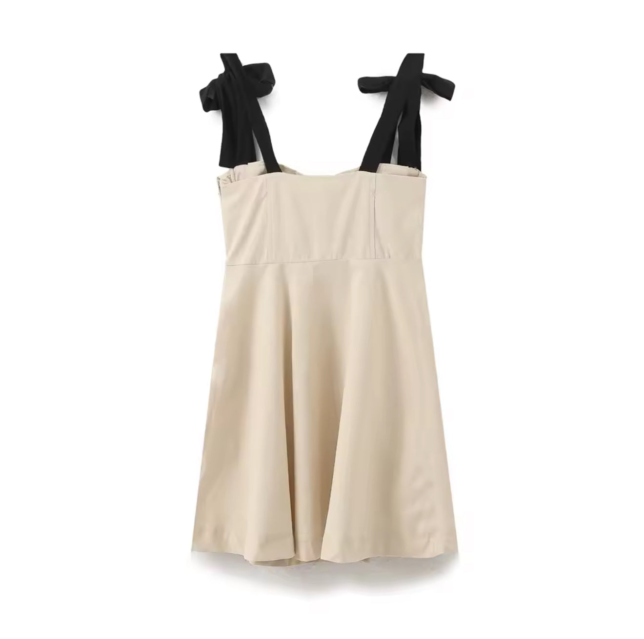 Cecilia | Linen Bow Strap Mini Dress
