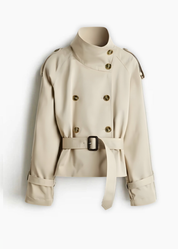High-Neck Belted Trench Coat | Isabelle