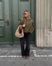 Lara | Suede Bomber Jacket