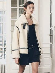 Mathilda | Veste zippée en fausse fourrure de mouton retournée