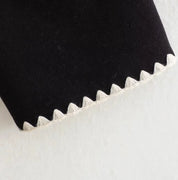 Nellie | Black Wool Cape Coat with Contrast Trim