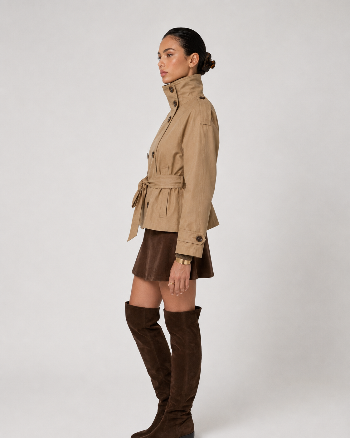Cath | Short Belted Trench Coat