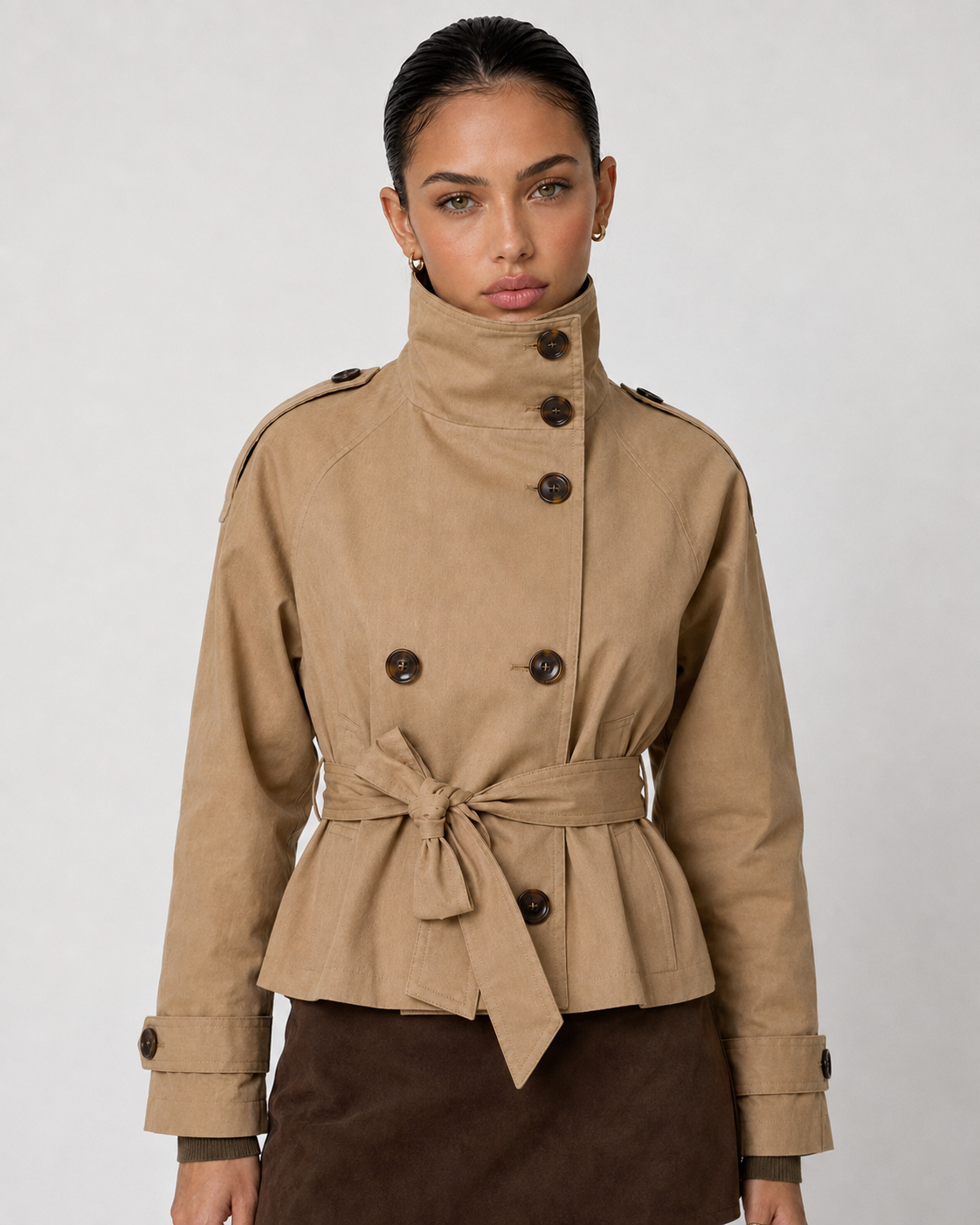 Cath | Short Belted Trench Coat
