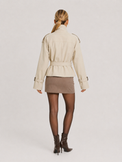 High-Neck Belted Trench Coat | Isabelle
