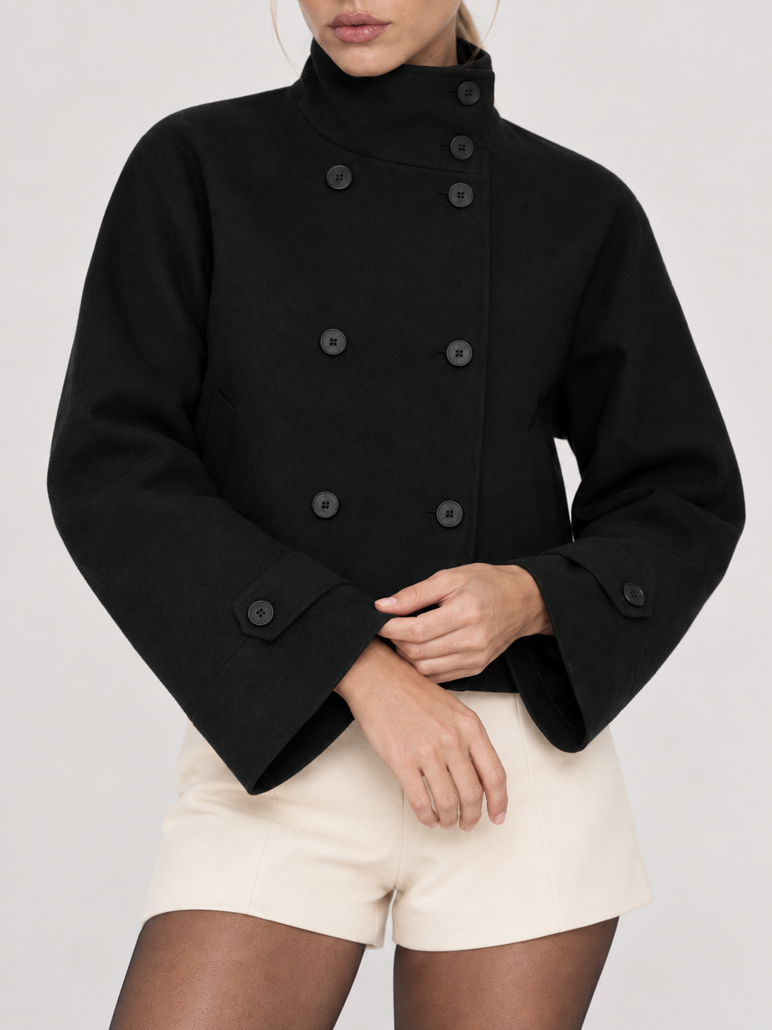 Clara | Blend High-Neck Short Coat