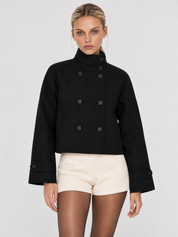 Clara | Blend High-Neck Short Coat