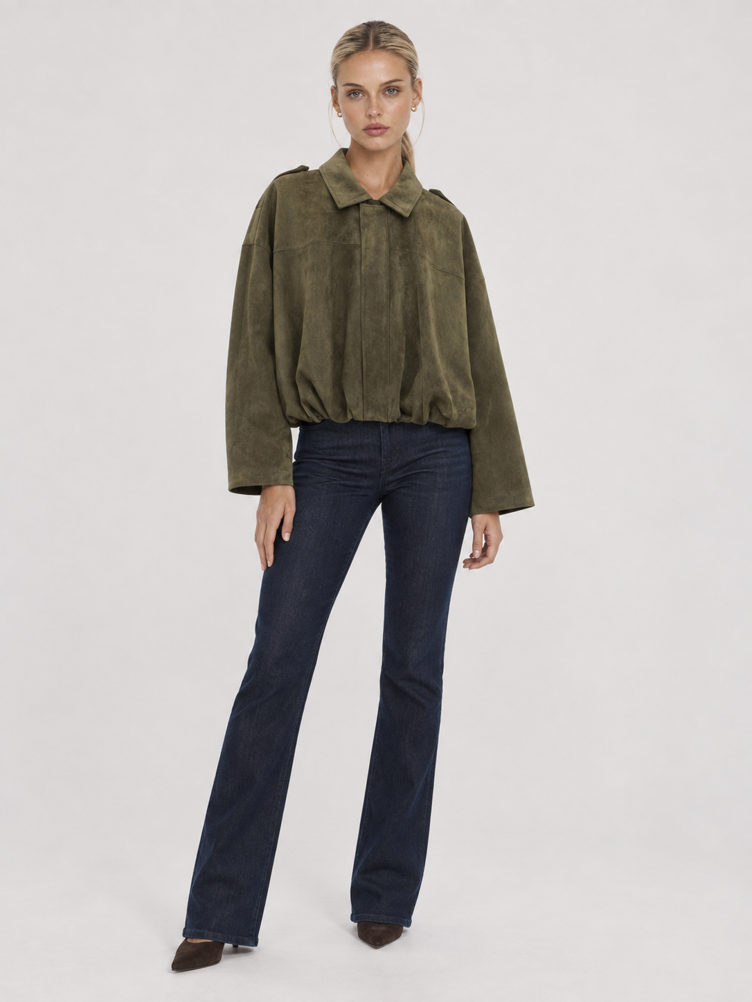 Lara | Suede Bomber Jacket