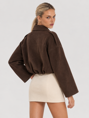 Lara | Suede Bomber Jacket