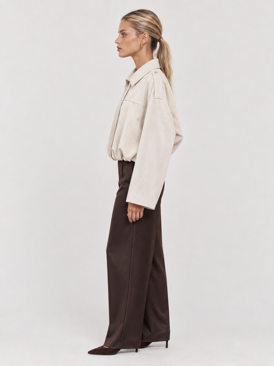 Lara | Suede Bomber Jacket