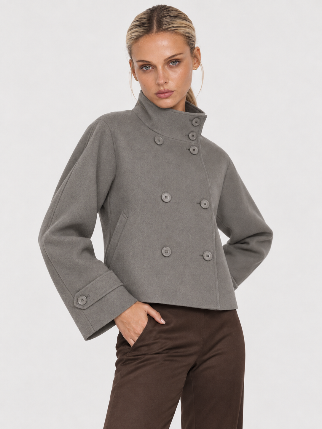 Clara | Blend High-Neck Short Coat
