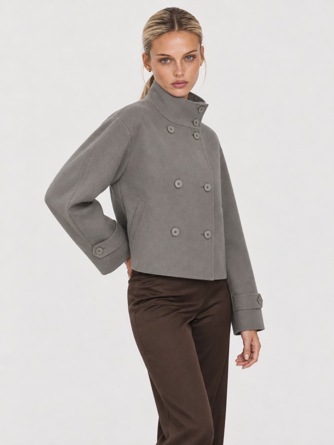 Clara | Blend High-Neck Short Coat