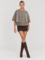 Blake | Wool-Blend Button-Up Cape Sweater