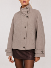 Angela | High-Neck Button Jacket